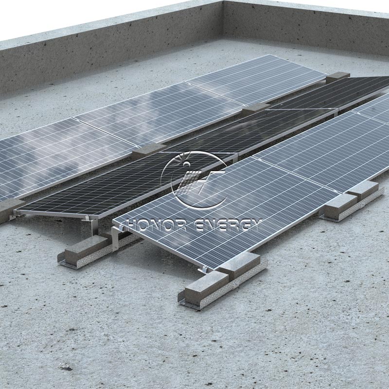 Ang aluminyo na ballasted solar flat bubong na bundok