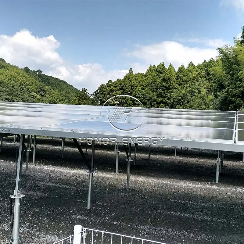 Screw pile solar steel ground mount