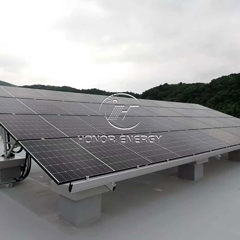Ang solar flat na bubong na naka -mount